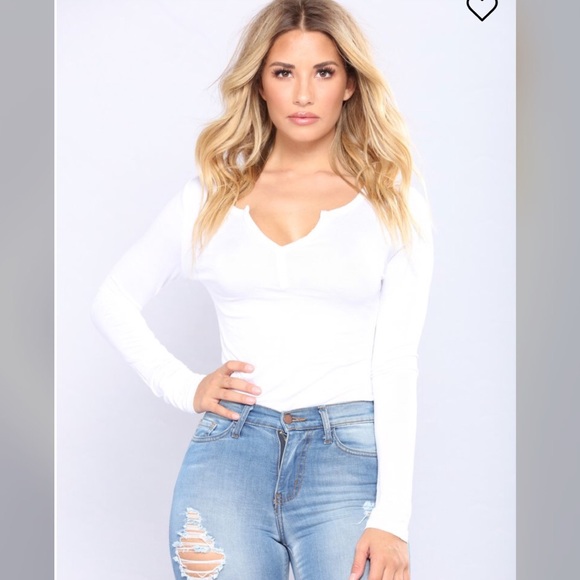 Fashion Nova Tops - Fashion nova white long sleeve top